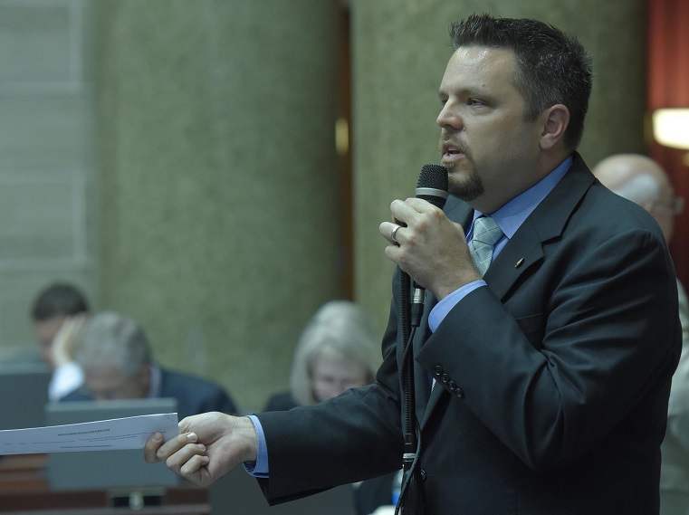 Representative Justin Hill (photo; Tim Bommel, Missouri House Communications)